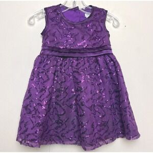 Newberry Girls 12M Vintage Party Dress Purple Sparkles Sequins